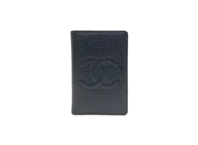 CHANEL Caviar Skin Coco Mark Card Case "Black"
