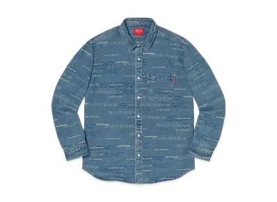 Supreme Dimensions Logo Denim Shirt "Blue"