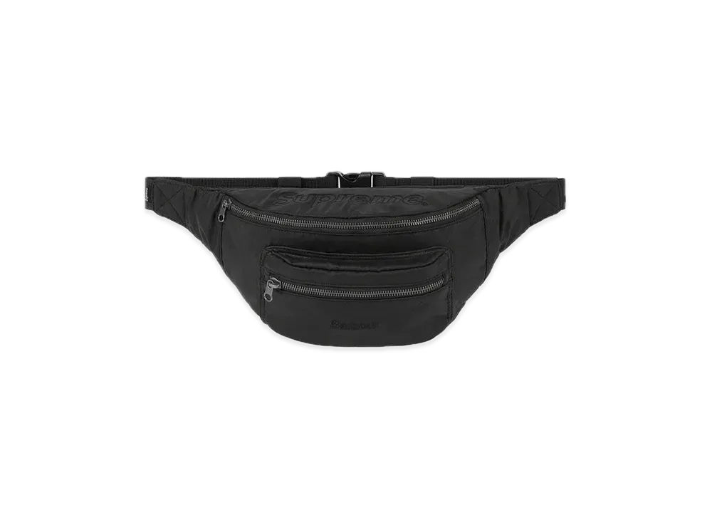 Supreme Barbour Waxed Cotton Waist Bag "Black"