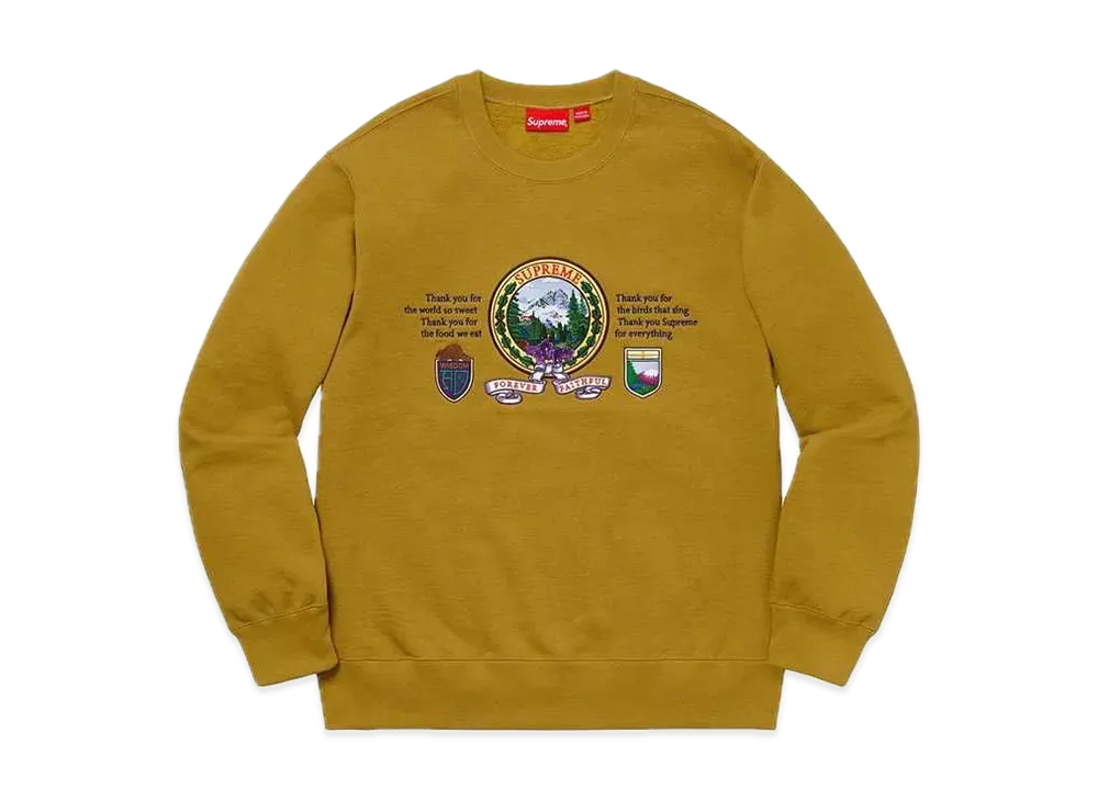 Supreme Mountain Crewneck "Dark Mustard"