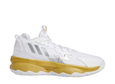 adidas Dame 8 "Footwear White/Silver Metallic/Gold Metallic"