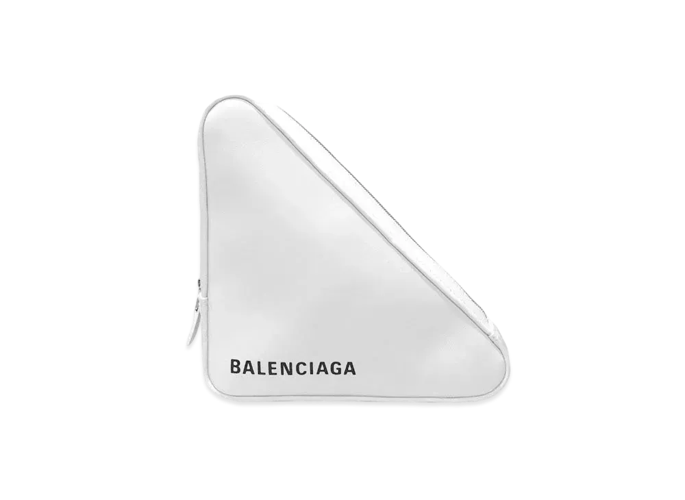 BALENCIAGA Triangle Clutch Bag "White"