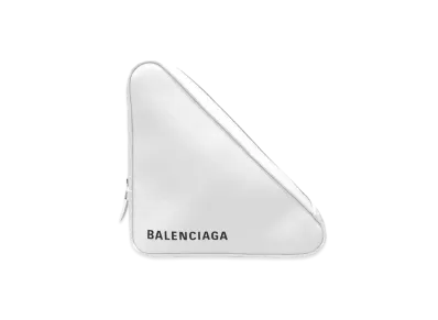BALENCIAGA Triangle Clutch Bag "White"