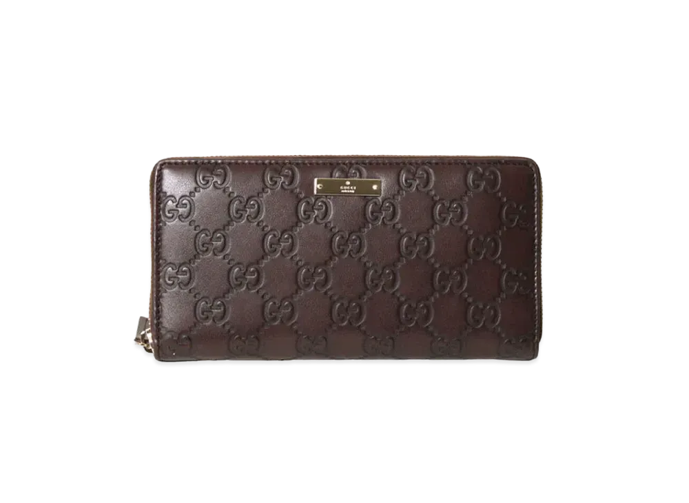 GUCCI Guccissima Zip Around Wallet "Brown"