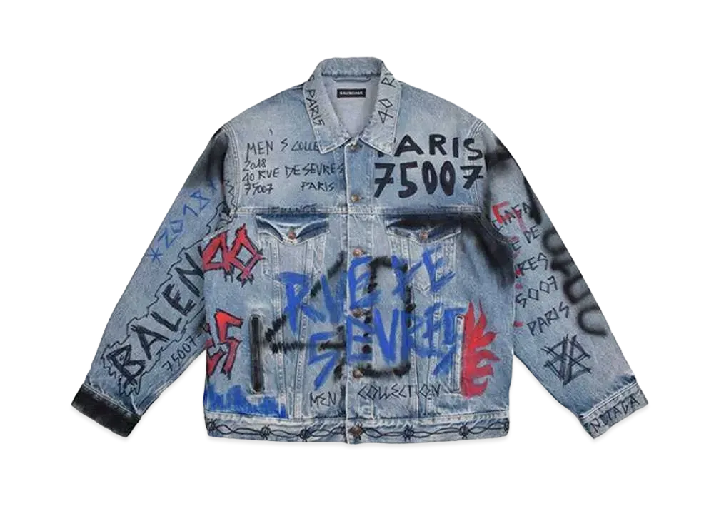 バレンシアガ グラフィティ デニム ジャケット 534556 TBP33 8081