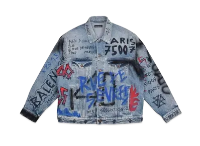 BALENCIAGA Graffiti Denim Jacket