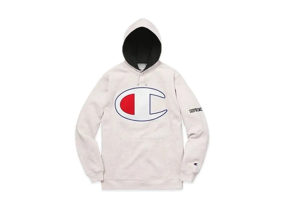 Supreme Champion Satin Logo Hoodie "Ash Grey"