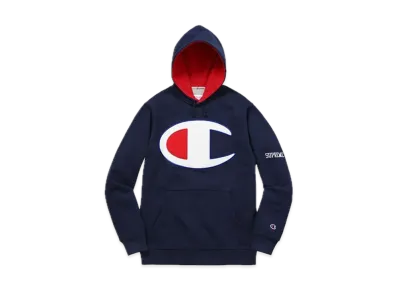 Supreme Champion Satin Logo Hoodie "Navy"