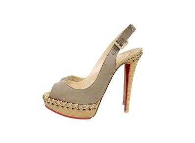 Christian Louboutin Indiana Sling 140 "Toupe 697/Beige"