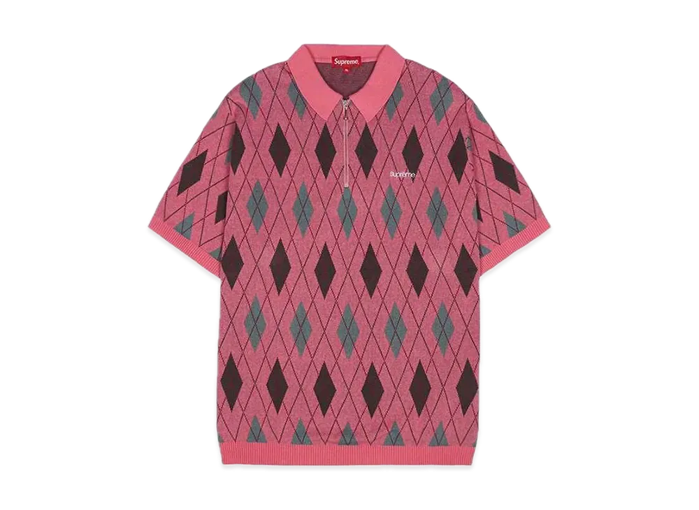 Supreme Argyle Zip Polo "Dusty Magenta"