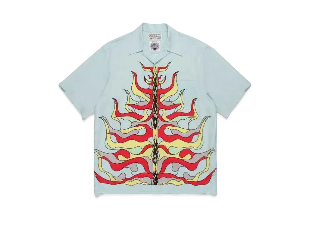 WACKO MARIA WOLF’S HEAD / HAWAIIAN SHIRT "Light Green"