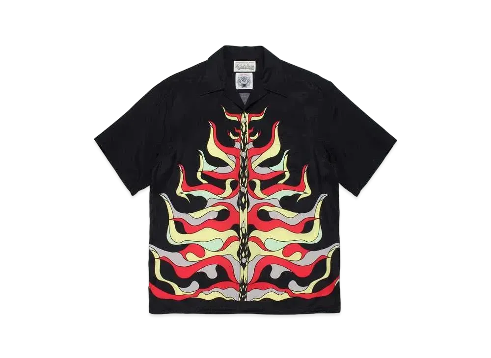 WACKO MARIA WOLF’S HEAD / HAWAIIAN SHIRT "Black"