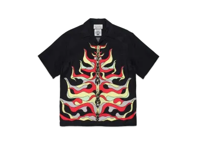 WACKO MARIA WOLF’S HEAD / HAWAIIAN SHIRT "Black"