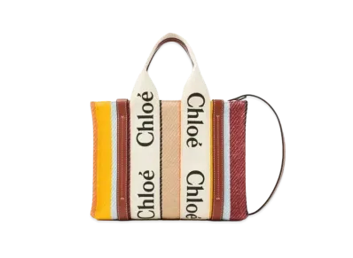 Chloe Woody Small Tote Bag "Brown Multicolour"
