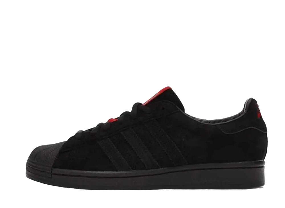Thrasher × adidas Superstar ADV "Core Black/Scarlet/Gold Metallic"