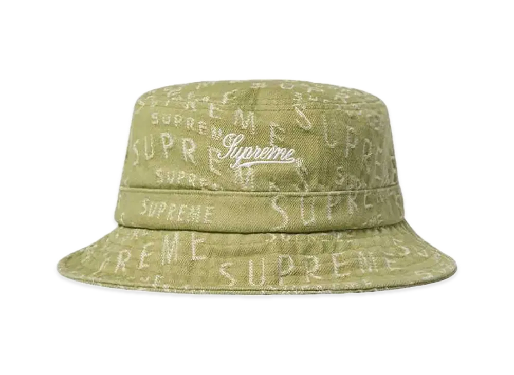 シュプリーム ワープ ジャカード ロゴ デニム クラッシャー "セージ"