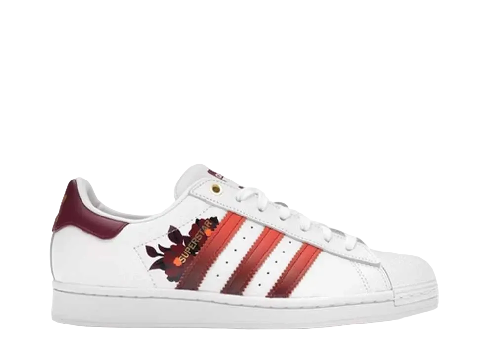 adidas Women's Superstar HER Studio London "Cloud White/Power Berry/Gold Metallic"