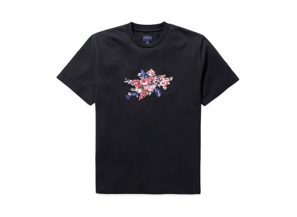 Noah Bloom Embroidered Tee "Black"
