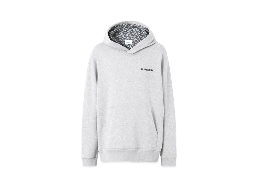 バーバリー モノグラム プリント コットン フーディー "グレー" 80488271