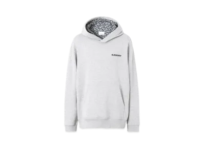 Burberry Monogram Print Cotton Hoodie "Gray"