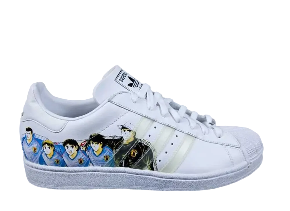 Captain Tsubasa × adidas Superstar "White/White/True Blue"