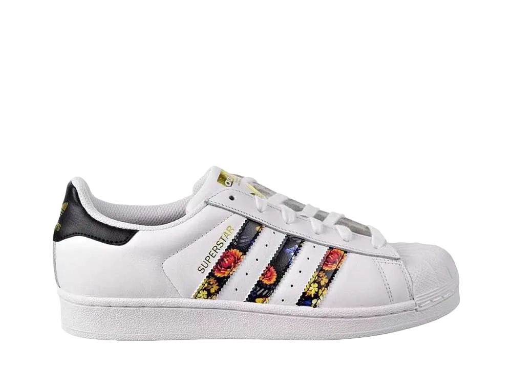 adidas Women's Superstar "White Black Foral Stripes"