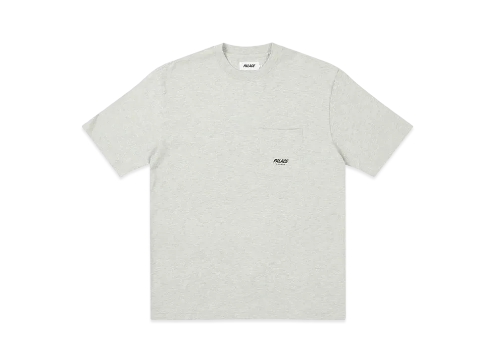 PALACE SLUB POCKET ZIG ZAG T-SHIRT "Grey Marl"
