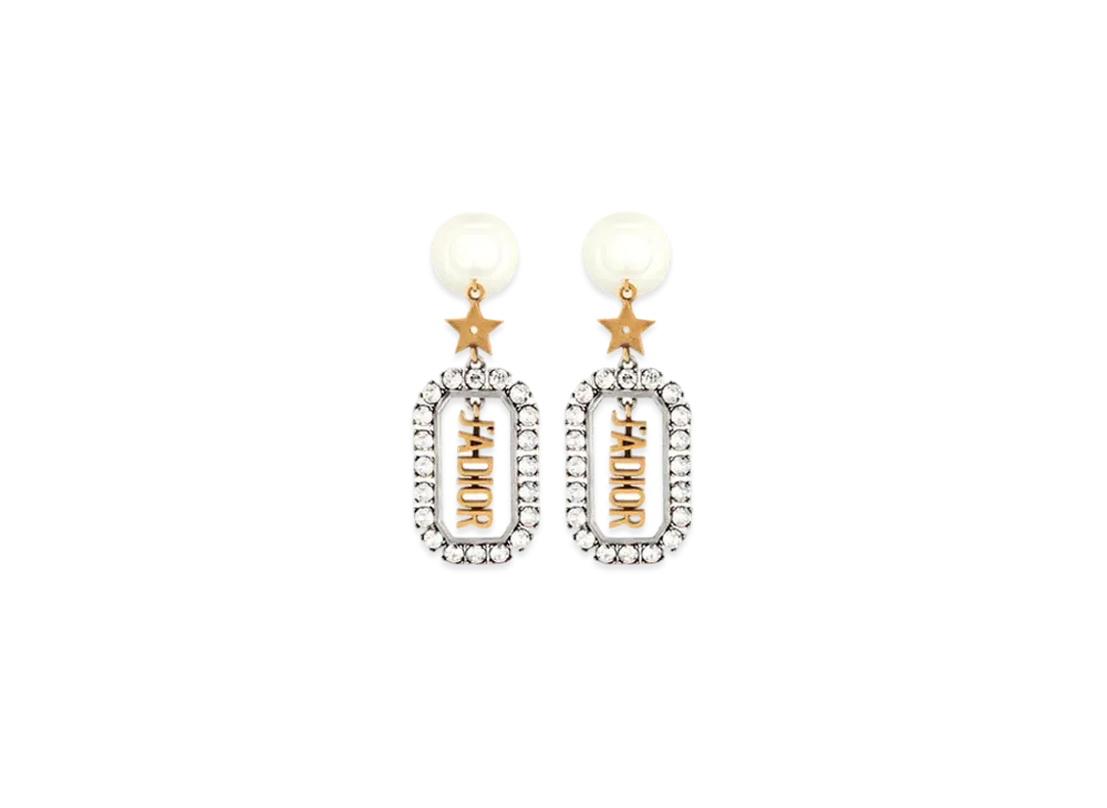 Dior J'ADIOR Tribales Crystal Pearl Earrings "Gold"