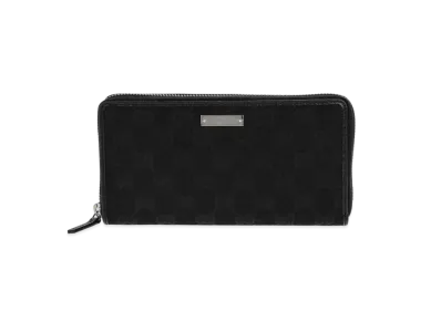 GUCCI GG Canvas Zip Around Wallet "Black"