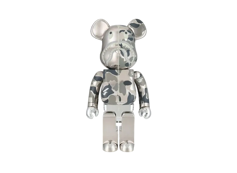 Bearbrick BAPE(R) CAMO SHARK 1000% SILVER