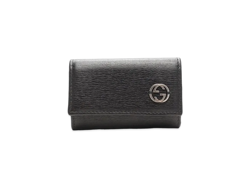 GUCCI Interlocking G 6 Key Case "Black"