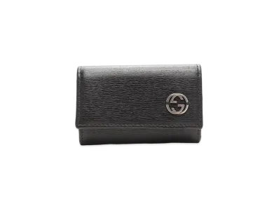 GUCCI Interlocking G 6 Key Case "Black"