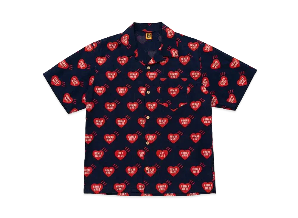 HUMAN MADE HEART ALOHA SHIRT "Navy"