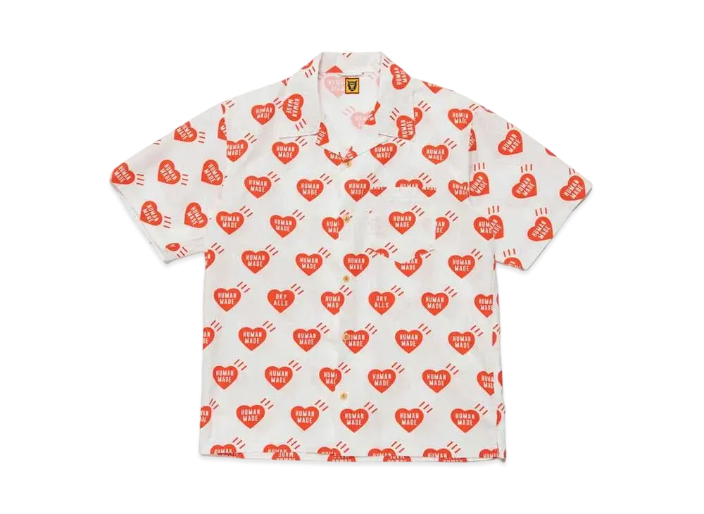 HUMAN MADE HEART ALOHA SHIRT "White"