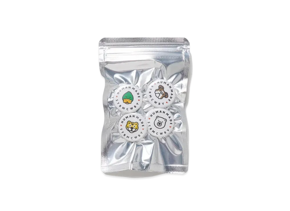 HUMAN MADE ANIMAL BADGE 4P SET SMALL "White"