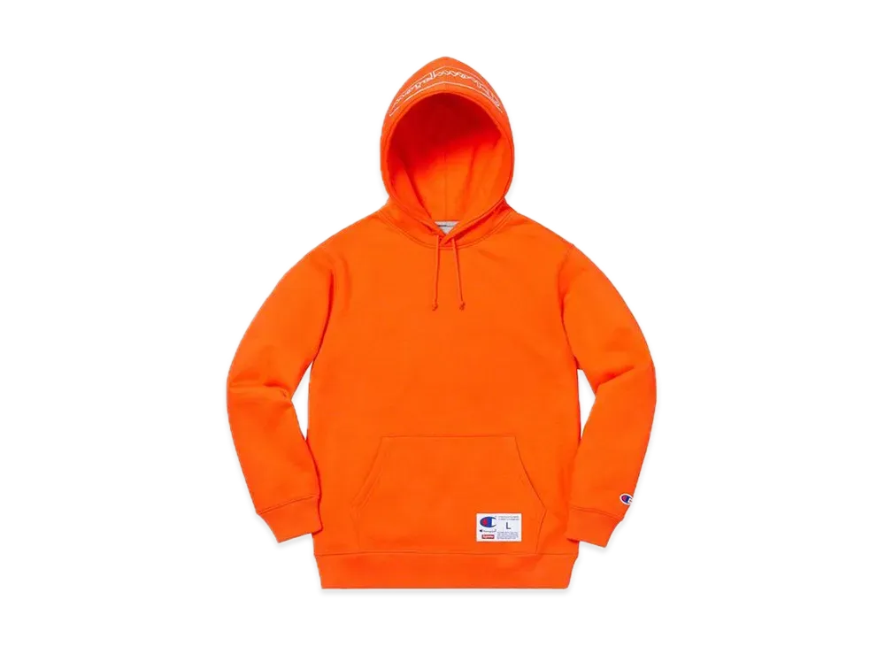 シュプリーム チャンピオン アウトライン フーデッド スウェットシャツ "オレンジ"