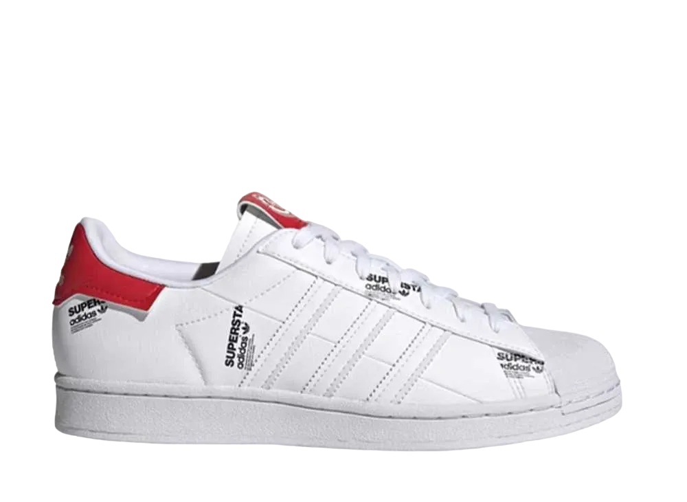 adidas Superstar "Vivid Red Logo Print"