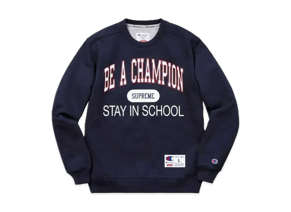 Supreme Champion Stay In School Crewneck "Navy"