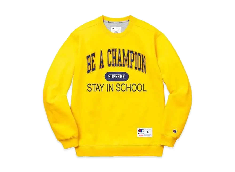 Supreme Champion Stay In School Crewneck "Yellow"