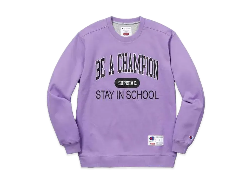 Supreme Champion Stay In School Crewneck "Light Purple"