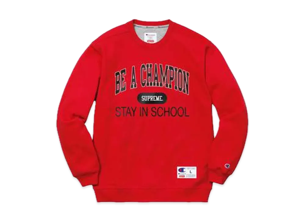 Supreme Champion Stay In School Crewneck "Red"