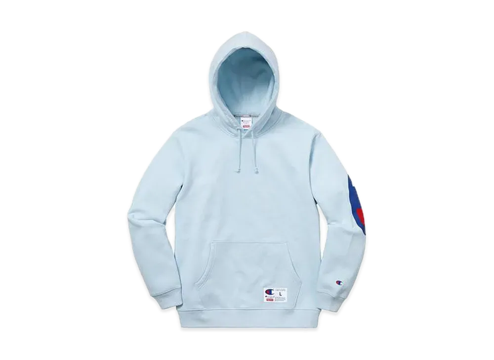 シュプリーム チャンピオン フーデッド スウェットシャツ "ライトブルー"