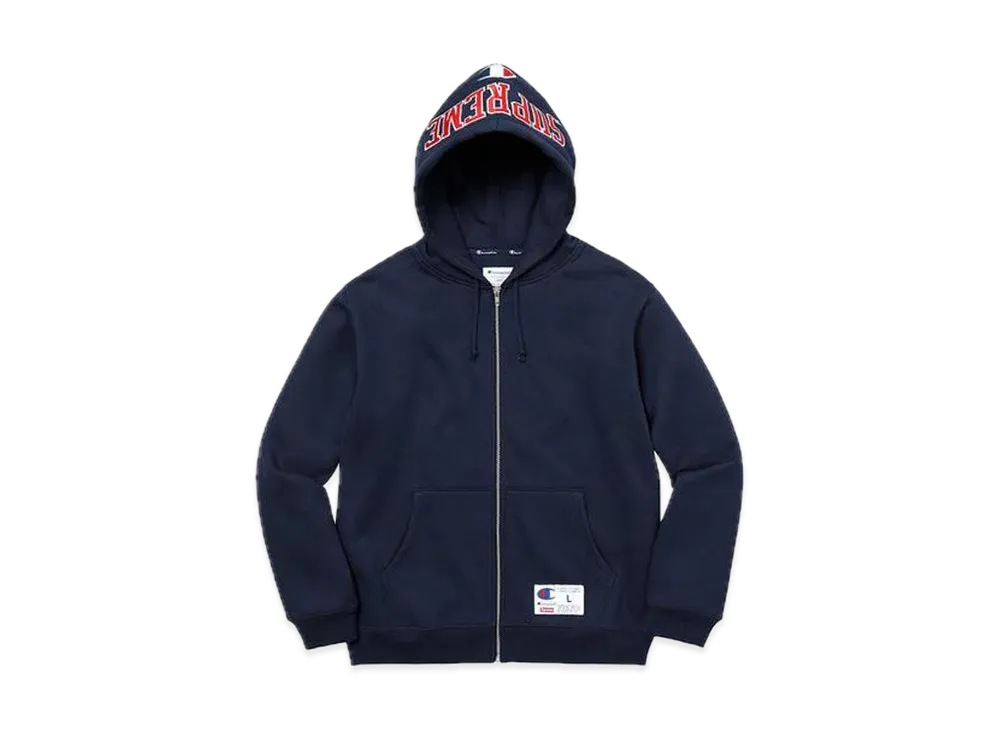 シュプリーム チャンピオン アーク ロゴ ジップ アップ スウェット "ネイビー"
