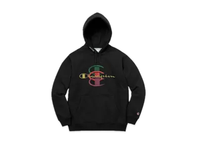 Supreme Champion Stacked C Hooded Sweatshirt "Black"