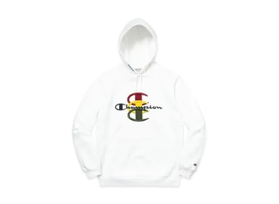 Supreme Champion Stacked C Hooded Sweatshirt "White"