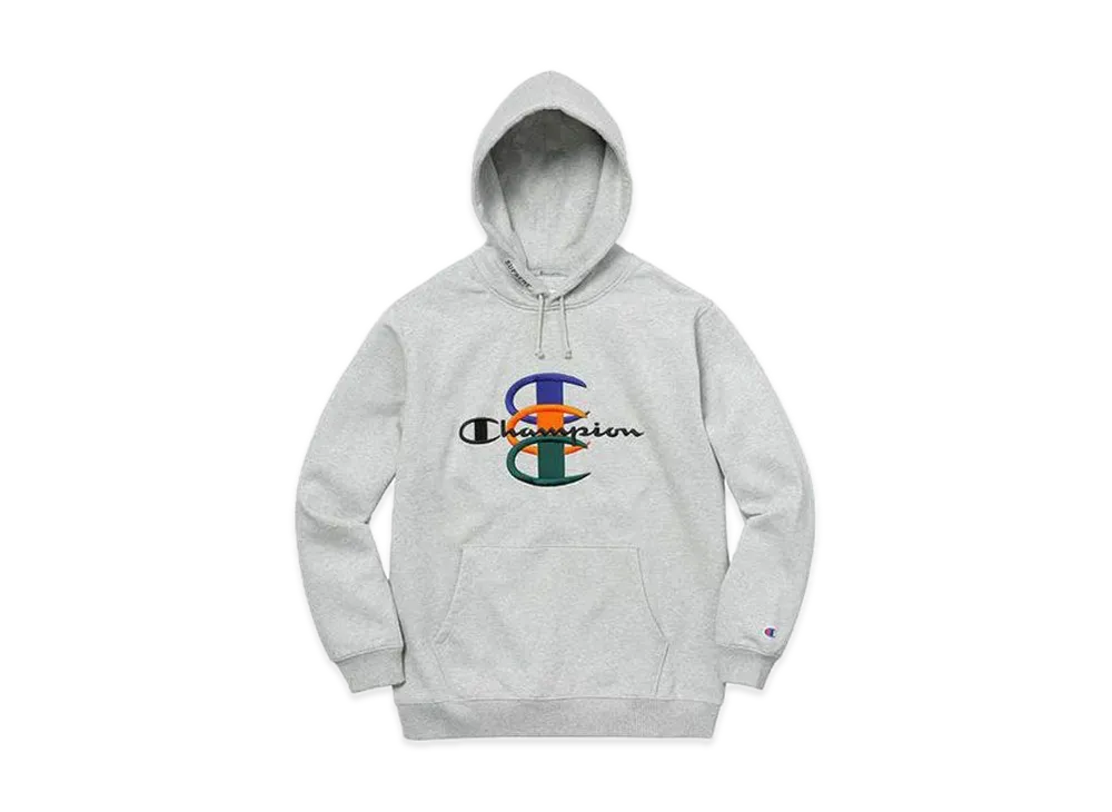 Supreme Champion Stacked C Hooded Sweatshirt "Ash Grey"