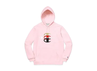 Supreme Champion Stacked C Hooded Sweatshirt "Pink"
