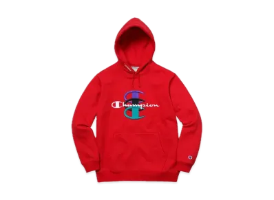 Supreme Champion Stacked C Hooded Sweatshirt "Red"