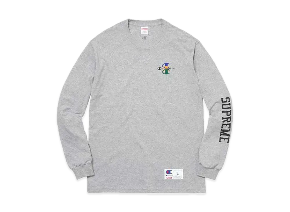 Supreme Champion Stacked C L/S Tee "Ash Grey"