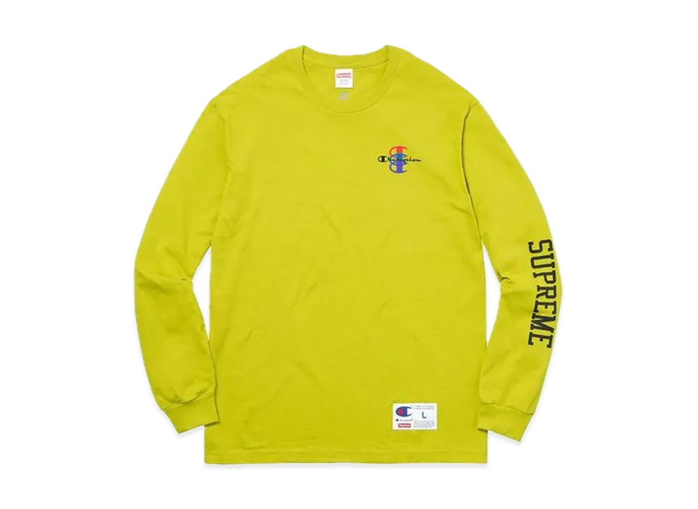 Supreme Champion Stacked C L/S Tee "Bright Green"